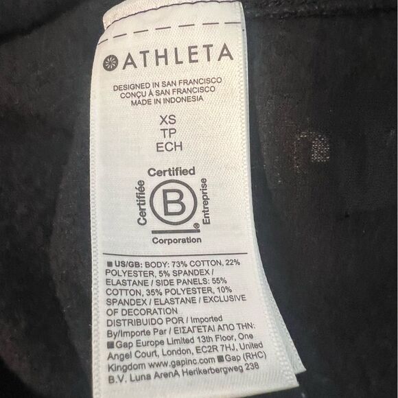 Athleta "Power of SHE" Black Crewneck Women's Sweatshirt Size XS Black Glitter - Picture 7 of 10